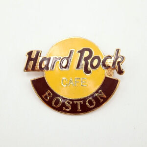 Vintage Hard Rock Cafe Boston Pin Gift Creations Yellow Red Gold Tone